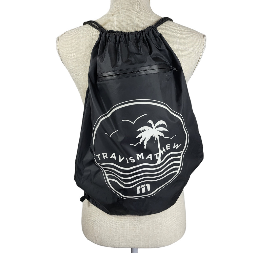 Travis‎ Mathew Black Drawstring Backpack  # 653